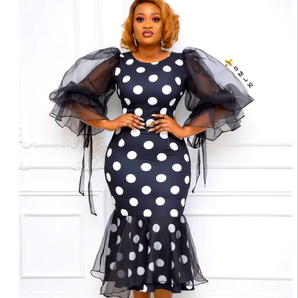 Polka dot midi dress